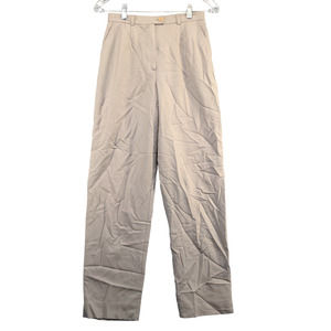 Zanella Women's Straight Leg Dress Pants Tan Size 4 Flat Front Wool Lined